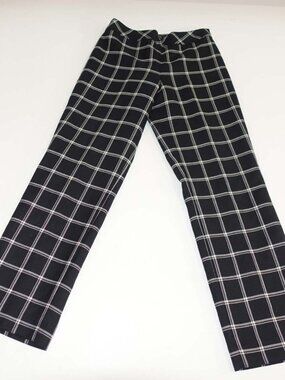 Pendleton Women's Side Zip Dress Pants Size 2 Petite Black White Windowpane Wool
